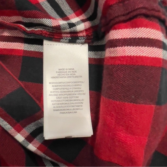 Lauren Ralph Lauren Plaid Shirt Large Classic Red Black Cabincore Rustic - Picture 6 of 10
